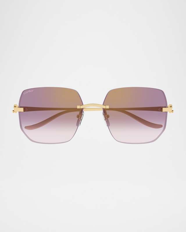 Rimless Metal Butterfly Sunglasses